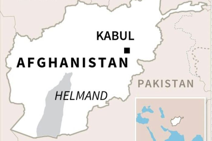 Map locating Helmand, site of deadly US military bombing.