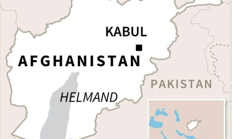 Map locating Helmand, site of deadly US military bombing.