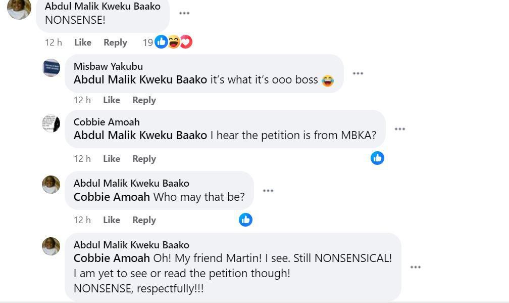 Kweku Baako's Facebook post
