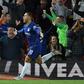 Chelsea's Eden Hazard celebrates scoring the winner at Liverpool