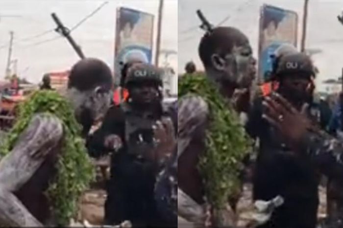 Charm-wearing fetish priest who was called to stop demolition exercise at Nima arrested