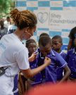 Wendy Shay shows love to kids in Weija with charity donation in line with SDGs 3