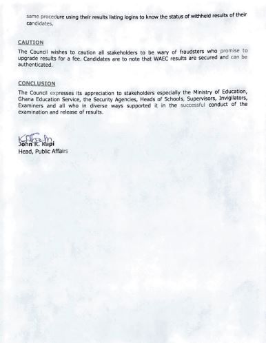 BECE STATEMENT