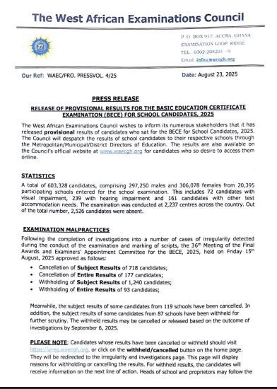 BECE STATEMENT
