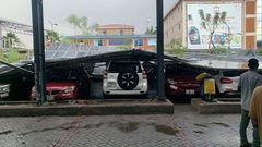 Multiple cars smashed as roof of A&C mall car park collapses