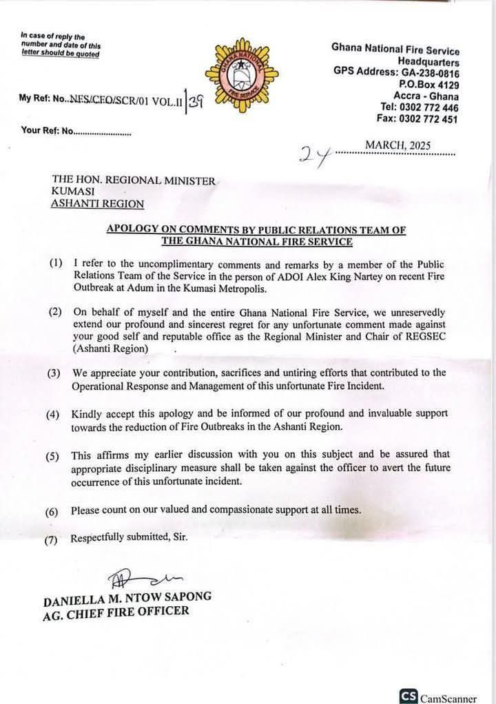 GNFS to ‘punish’ ADOI Alex Nartey over clash with Ashanti regional minister