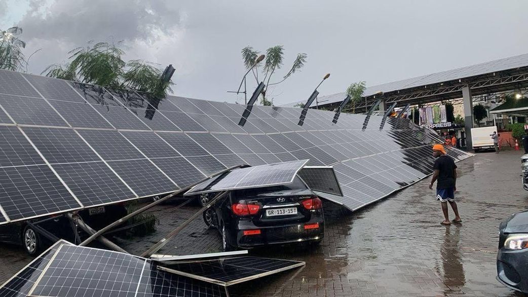 Multiple cars smashed as roof of A&C mall car park collapses after heavy rainstorm