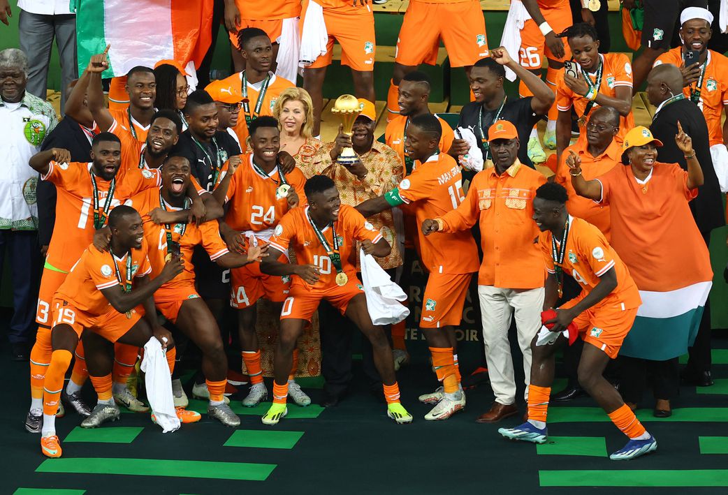 Ivory Coast celebrating AFCON victory