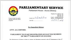 Parliament begins registration of elected MPs for 9th Parliament today