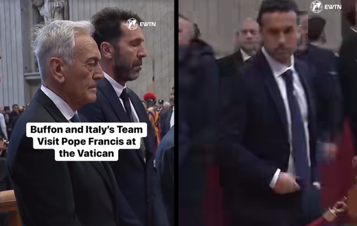 Buffon, other renowned football stars pay last respect to late Pope Francis (Video)