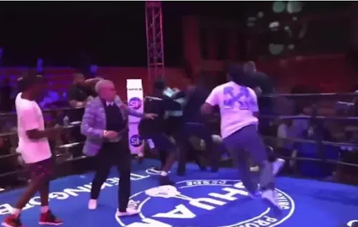 Referee attacked, thrown out of ring with punches after announcing winner (Video)