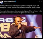 Sarkodie, Bawumia, Bola Ray and other celebrities react to Daddy Lumba’s death