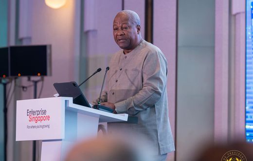 President John Mahama speaking at the 8th Africa-Singapore Business Forum
