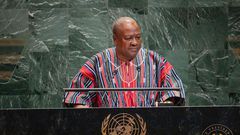 President Mahama addressing the 80th United Nations General Assembly (UNGA) in New York on Thursday, 25 September 2025