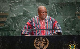 President Mahama addressing the 80th United Nations General Assembly (UNGA) in New York on Thursday, 25 September 2025