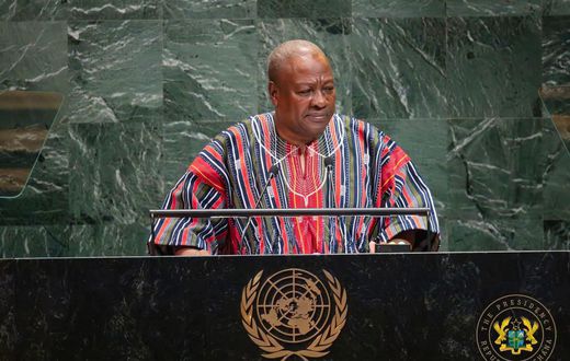 President Mahama addressing the 80th United Nations General Assembly (UNGA) in New York on Thursday, 25 September 2025