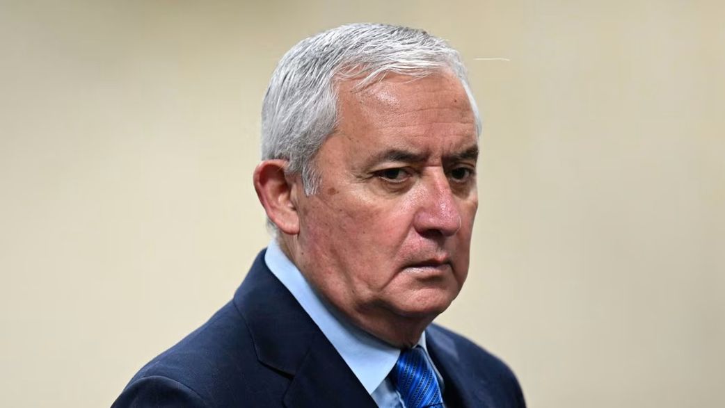 Former Guatemalan President Otto Perez Molina gestures before hearing his sentence during a hearing at a Guatemala City court on December 7, 2022. Credit: Johan Ordonez/AFP via Getty Images