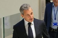 Former French President Nicolas Sarkozy arrives at the courthouse, in Paris, France, Thursday, Sept. 25, 2025. (AP Photo/Christophe Ena)