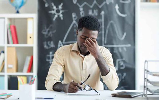A student feeling burnout