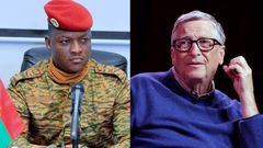 Captain Ibrahim Traore, President of Burkina Faso (Photo credit: FactCheck Ghana) and Bill Gates (photo credit: Michael Loccisano//Getty Images)