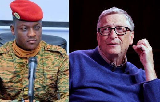 Captain Ibrahim Traore, President of Burkina Faso (Photo credit: FactCheck Ghana) and Bill Gates (photo credit: Michael Loccisano//Getty Images)