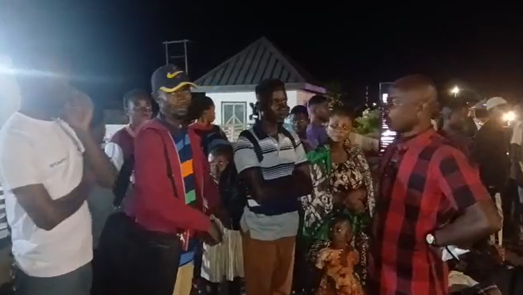 Residents seek refuge at the Sawla District Police Headquarters. Credit: Citinewsroom