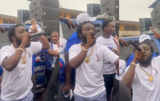 DJ Azonto joins NPP rally weeks after calling out Bawumia