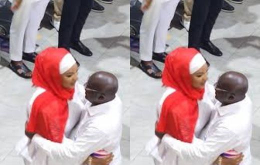 The moment NPP Presidential candidate Dr Mahamudu Bawumia and his wife shared a passionate hug