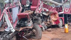 VIP bus crash with tanker in suhum.