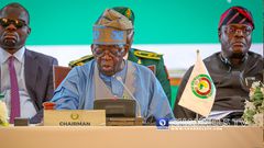 President Bola Tinubu at the 65th Ordinary Session of the ECOWAS Authority of Heads of State and Government at the State House Conference Centre in Abuja on Sunday, July 7th, 2024. PHOTO: Sodiq Adelakun/Channels TV.