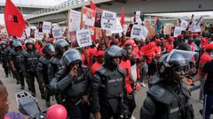Democracy Hub protesters'