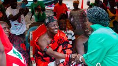 Prof. Jane Naana Opoku-Agyemang with Assin South Chief