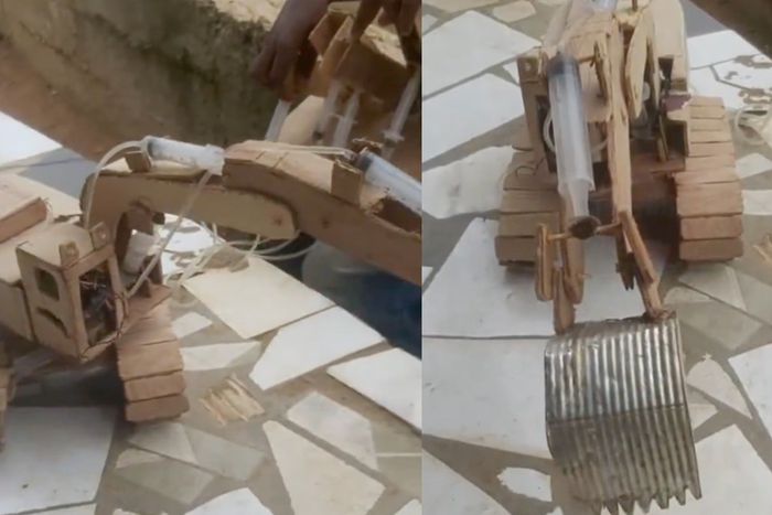 Majeed Nana Yaw: JHS Student makes excavators, trucks using plywood and syringes