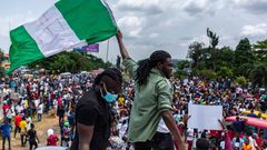 Nigerian youths during #Endsars protests. [GettyImages]