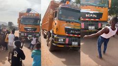 Bawku man pulls heavy truck with his jaw, displaying awe-inspiring strength