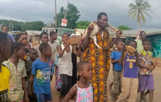 55-year-old man paraded amid singing and booing while carrying allegedly stolen goat