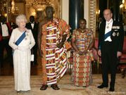 In 2007 The Queen hosted a State Banquet for visiting President of Ghana John Agyekum Kufuor, his wife, Theresa Kufuor at Buckingham Palace. (Credit: Press Association)
