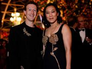 Mark Zuckerberg and his wife Priscilla Chan were photographed wearing matching black and gold outfits.