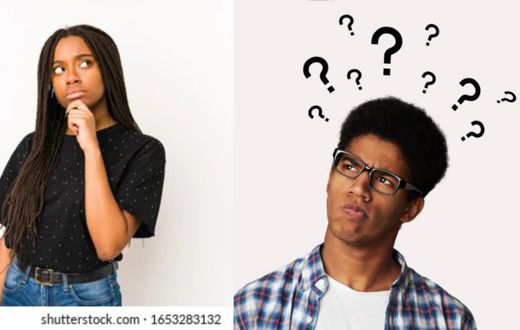 Confused man and woman