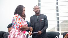 Professor Jane Naana Opoku-Agyemang with GNAT official