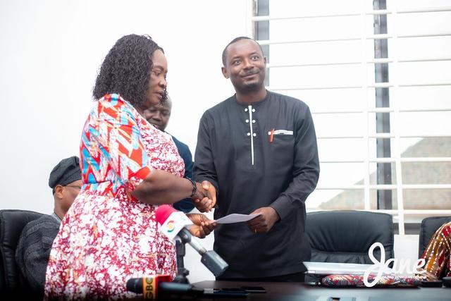 Professor Jane Naana Opoku-Agyemang with GNAT official