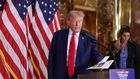 US former President and Republican presidential candidate Donald Trump at a press conference at Trump Tower following the oral arguments.CHARLY TRIBALLEAU/AFP via Getty Images
