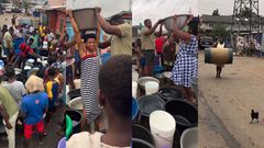 John Dumelo provides free water for Ayawaso West Wuogon constituents