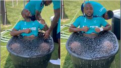 ‘My first time seeing Jordan Ayew smile’ – Fans react to striker taking ice bath (VIDEO)