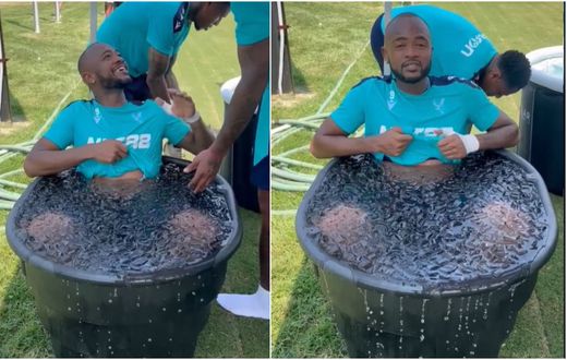 ‘My first time seeing Jordan Ayew smile’ – Fans react to striker taking ice bath (VIDEO)