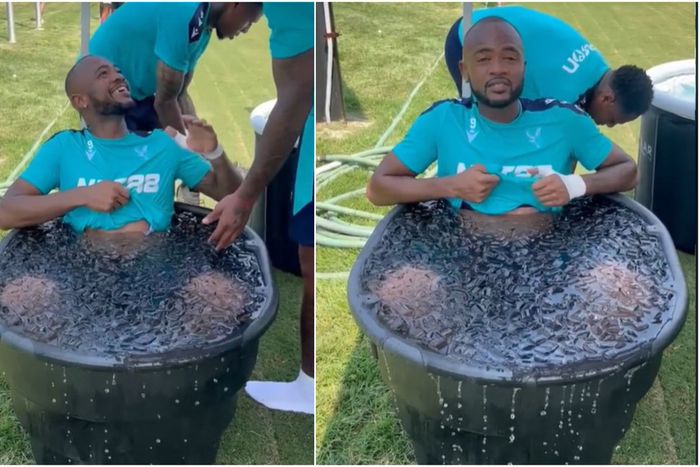 ‘My first time seeing Jordan Ayew smile’ – Fans react to striker taking ice bath (VIDEO)
