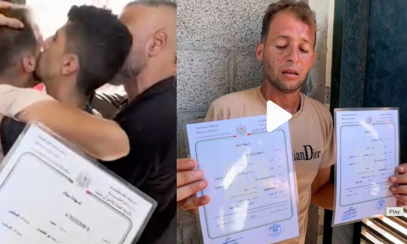 Heartbroken father in tears as Israeli strike kills newborn twins and wife