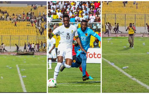 Angry fans vandalise Baba Yara Stadium after Black Stars’ defeat to Angola (Video)
