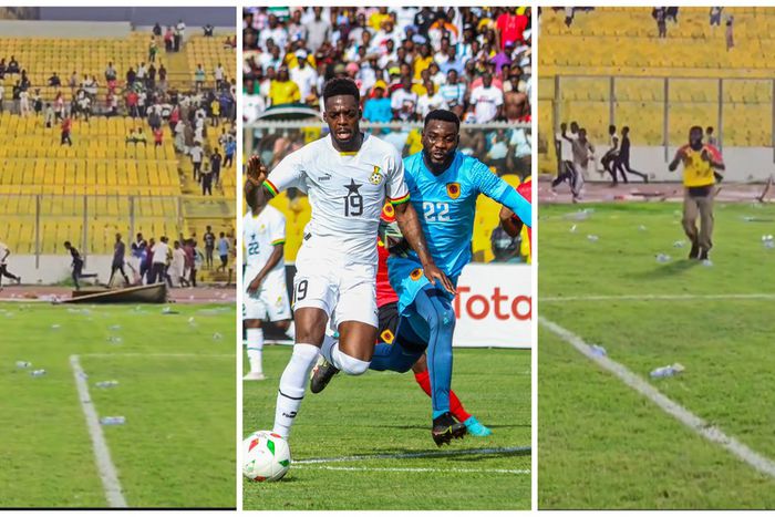 Angry fans vandalise Baba Yara Stadium after Black Stars’ defeat to Angola (Video)