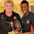 Steve Bruce and Asamoah Gyan
